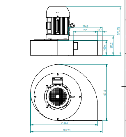 Ventilador - dimensiones